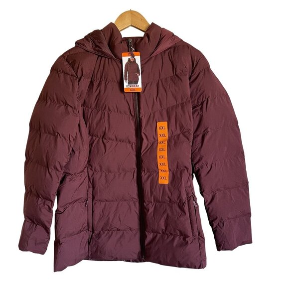 New! NWT 32 Degrees Heat Maroon Red XXL Puffer Jacket Size XXL - Picture 1 of 8